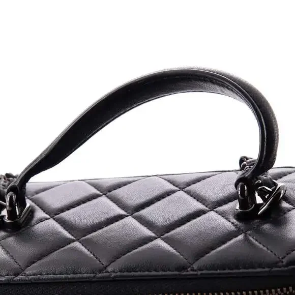 Chanel So Black Top Handle Vanity Case #243937C46B - Picture 6 of 8
